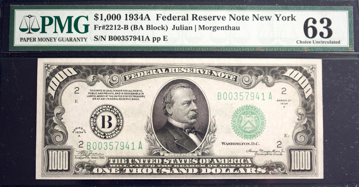 1934A $1000 Federal Reserve