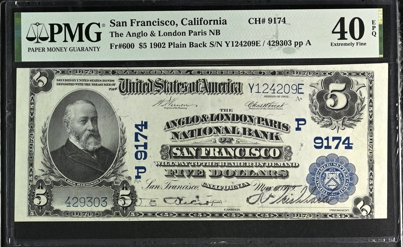 1902 $5 National - Plain Back