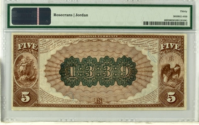 1882 $5 National Providence, Rhode Island