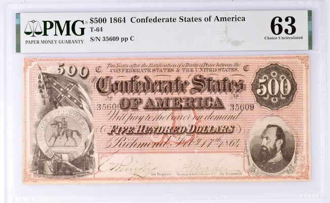 1864 $500 Confederate