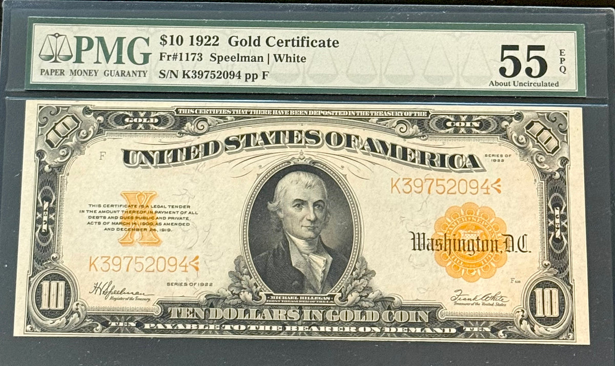 1922 $10 Gold Certificate
