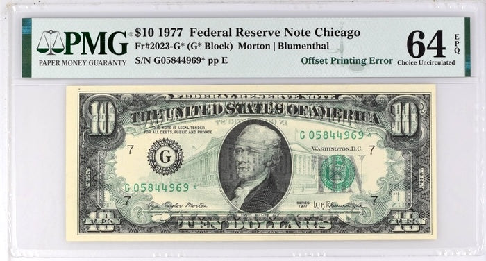 1977 $10 Federal Reserve Error Note