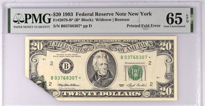 1993 $20 Federal Reserve Error Note