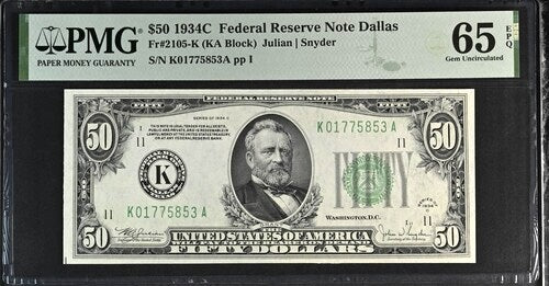 1934C $50 Federal Reserve - Dallas