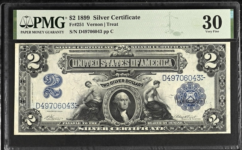 1899 $2 Silver Certificate &quot;Mini Porthole&quot;