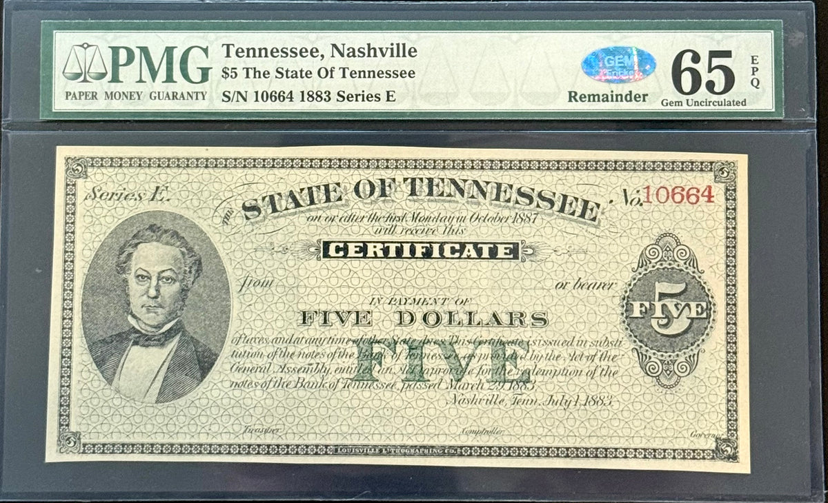 1883 $5 Nashville, Tennessee