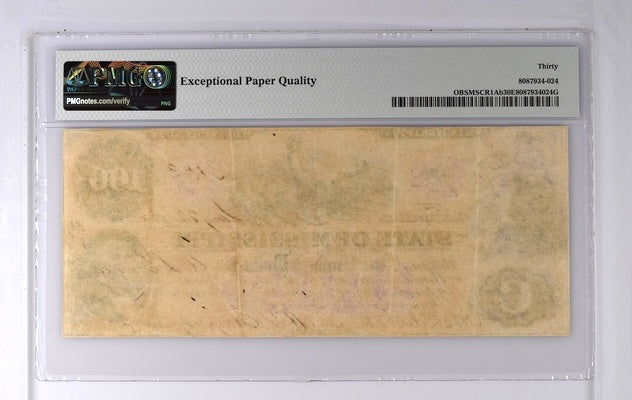 1862 $100 State Mississippi