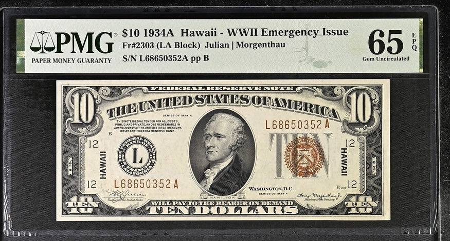 1934A $10 &quot;Hawaii&quot;