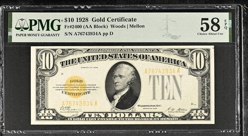 1928 $10 Gold Certificate
