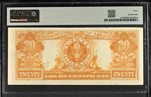 1922 $20 Gold Certificate