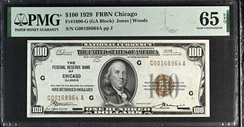 1929 $100 Federal Reserve Chicago