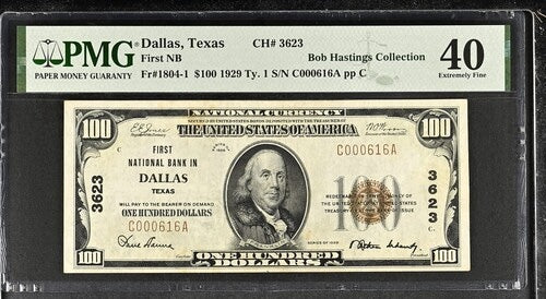 1929 $100 National Dallas 3623