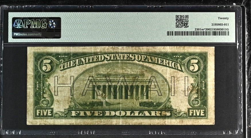 1934 $5 &quot;Hawaii&quot; Stare Note
