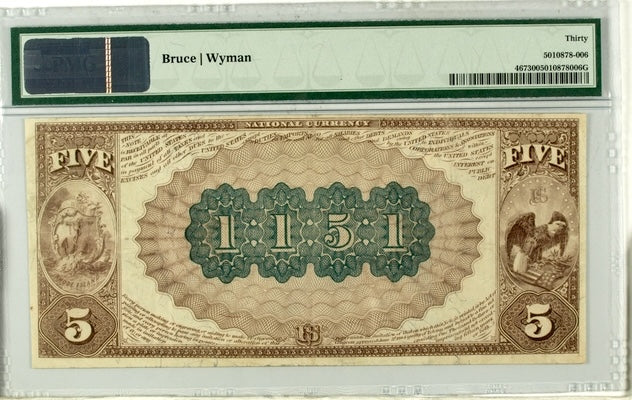 1882 $5 National - Brown Back