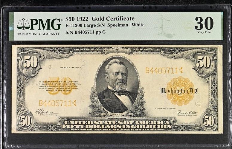 1922 $50 Gold Certificate