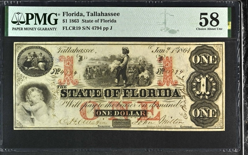 1863 $1 State of Florida