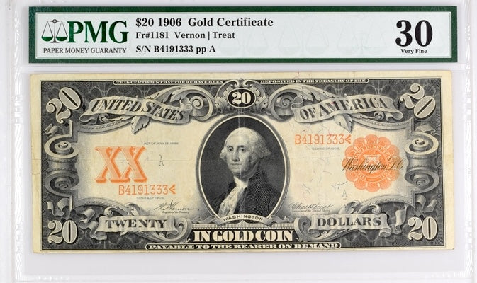 1906 $20 Gold Certificate
